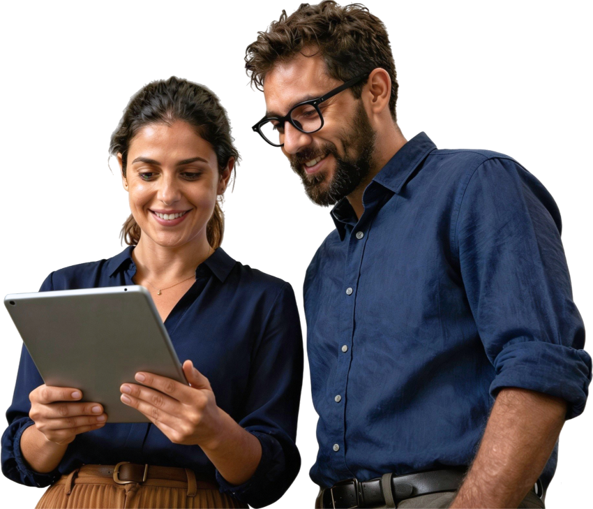 Equipe usando o Ativo Leads CRM